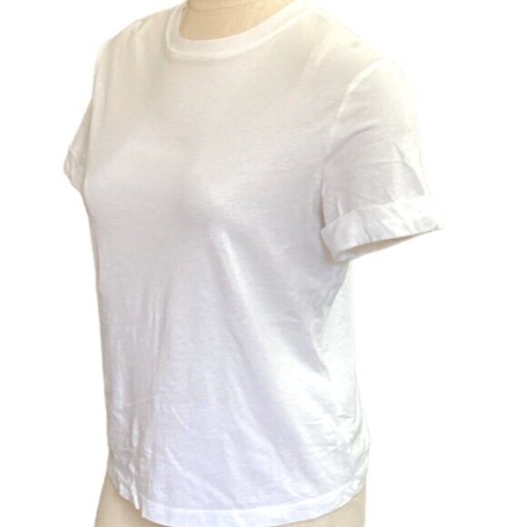A New Day Cuffed Short Sleeve Crew Neck Cotton Modal Tee XS White 76Q - Picture 3 of 6